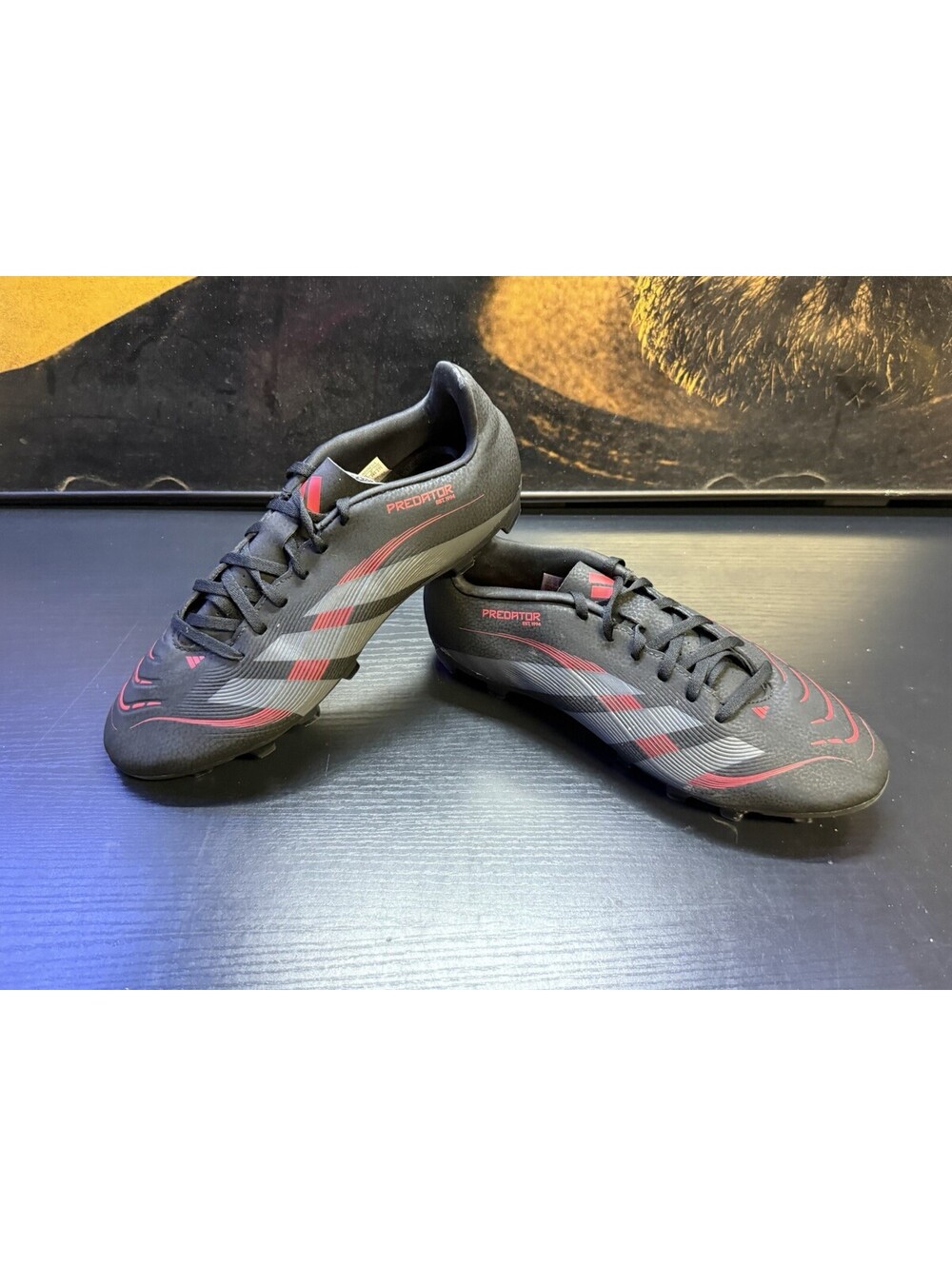 adidas Predator League FG IG7762 Black Red Soccer Cleats Men’s 10.5